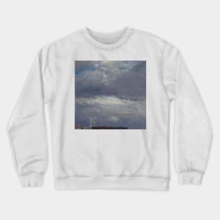 Stormclouds over the Castle Tower in Dresden by Johan Christian Dahl Crewneck Sweatshirt